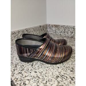 Colorful Striped Women's Clogs